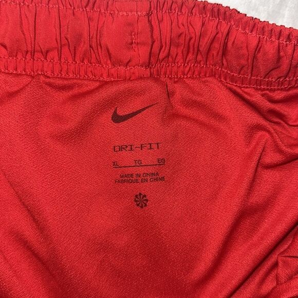 NIKE XL Tempo DRI-FIT Hot Red White Mesh Black Trim Athletic Running Shorts - Picture 12 of 14